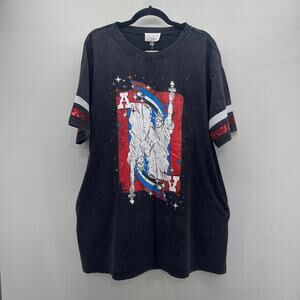 Fantastic Fawn Lennon Liberty Card‎ T-Shirt Dress Womens Medium Washed Black